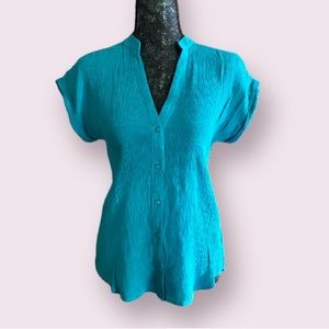 Timing Crepe Blouse in Teal